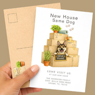 Corgi New House Moving Announcement Postcard