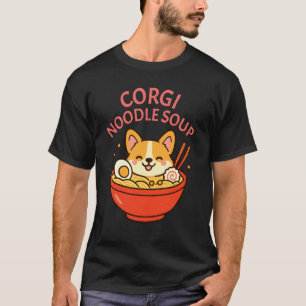 Corgi Noodle Soup Funny T-Shirt