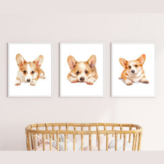 Corgi Nursery Decor, Corgi Wall Art