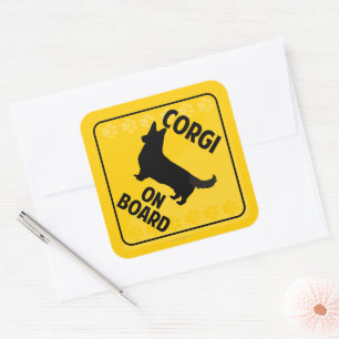 Corgi On Board (Cardigan Welsh) Square Sticker