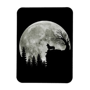 Corgi On Mountain Blood Moon Halloween Gifts Magnet