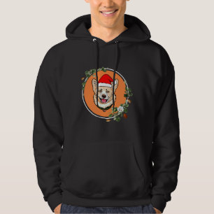 Corgi Orange Floral Circle Hoodie