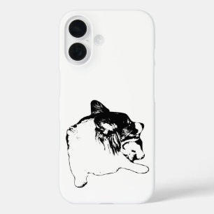 Corgi Outline, Minimal Calm iPhone 16 Case