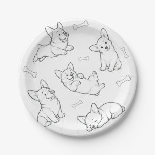 Corgi Party Plates Cute Dog Birthday Plates
