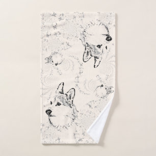Corgi Pattern hand towel