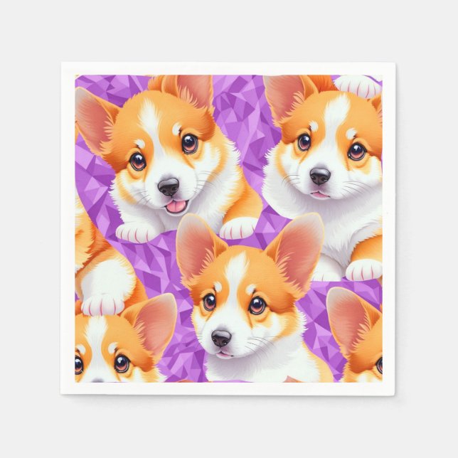 Corgi pattern napkin (Front)