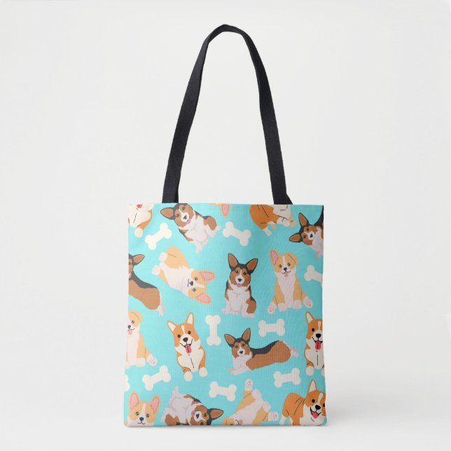 Corgi Pattern Tote Bag (Front)