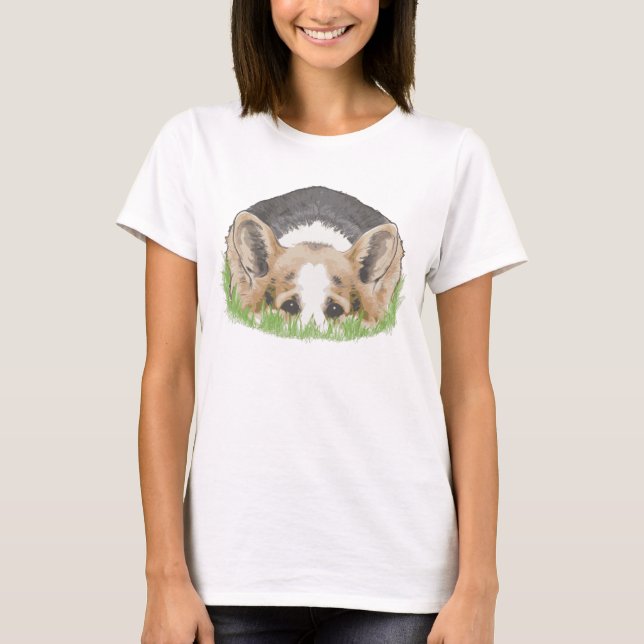 Corgi Peekaboo T-Shirt (Front)