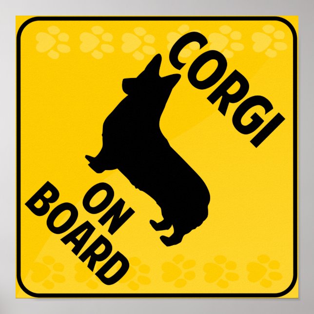 Corgi (Pembroke) On Board Poster (Front)