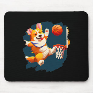 Corgi Playing Sketll Funny Dog Sketll For Men Wome Mouse Pad