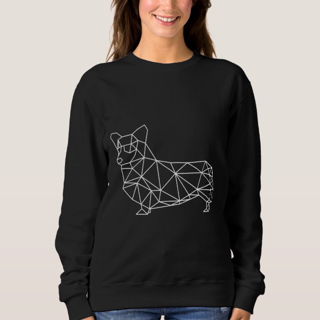 Corgi Polygon Minimalist Grid Sweatshirt (Front)
