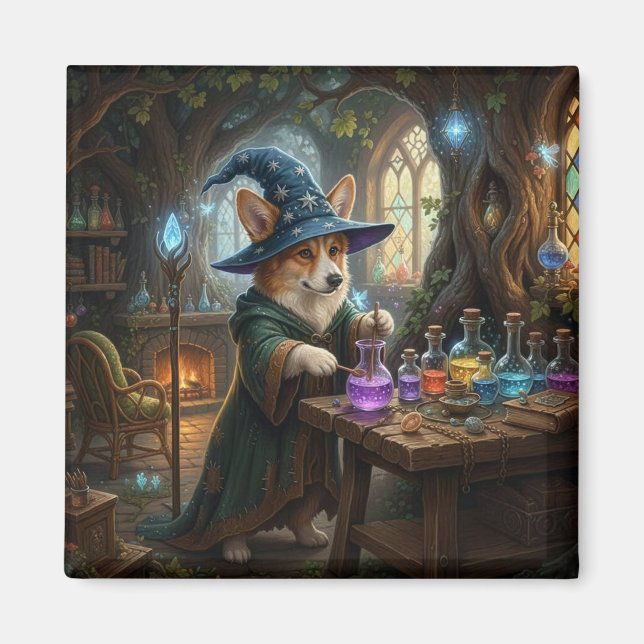 Corgi Potions Master Magnet (Front)