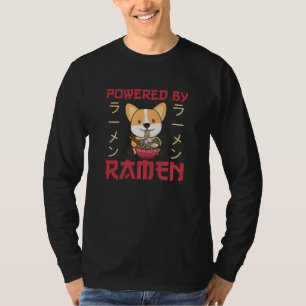 Corgi Powered By Ramen Cute Kawaii Noodle T-Shirt