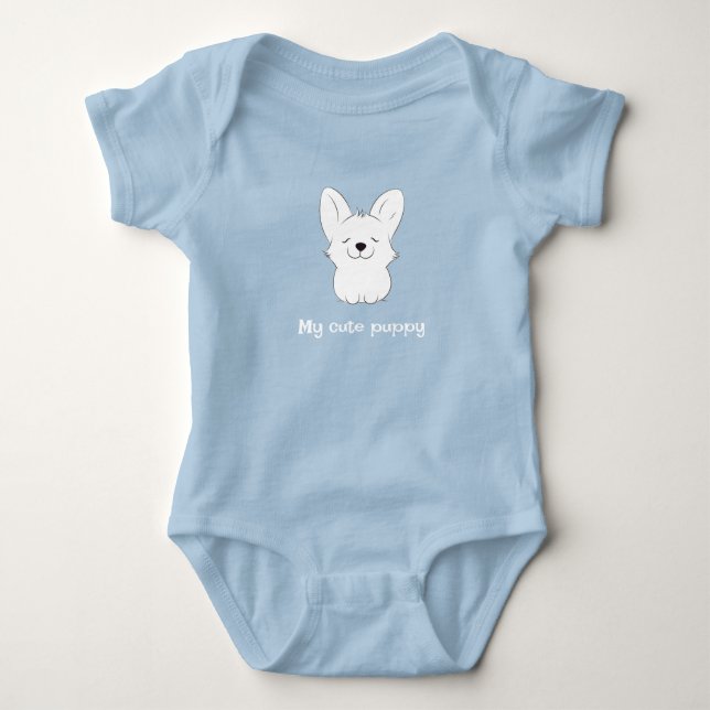 Corgi puppy baby bodysuit (Front)