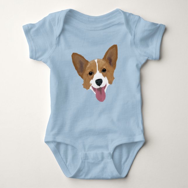 Corgi Puppy Baby Bodysuit (Front)