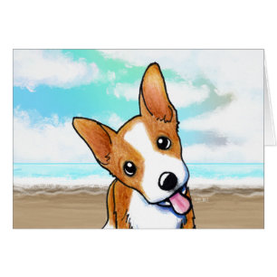 Corgi Puppy Beachy Cute Note Card