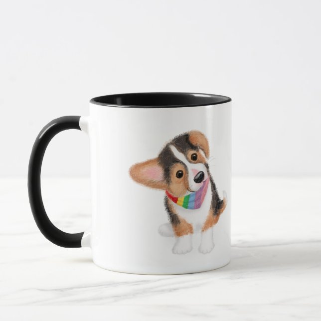 Corgi puppy 'Best dog dad ever!' mug (Left)