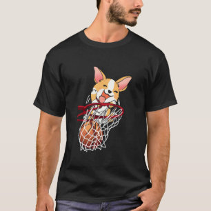 Corgi Puppy Corgi Basketball for Pet Lovers Women T-Shirt