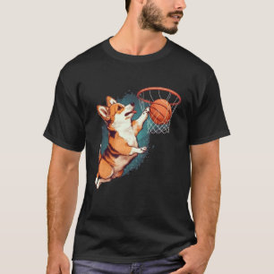 Corgi puppy Corgi Basketball for Pet Women men Kid T-Shirt