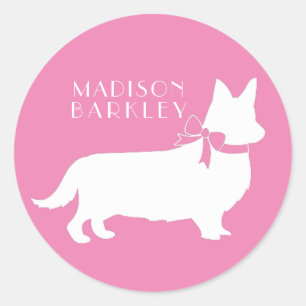 Corgi Puppy Dog Pembroke Welsh Classic Round Stick Sticker