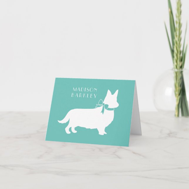 Corgi Puppy Dog Pembroke Welsh Note Card (Front)