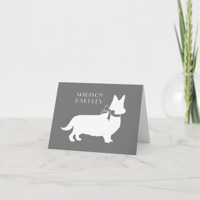 Corgi Puppy Dog Pembroke Welsh Note Card (Front)