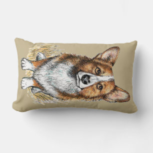 Corgi Puppy Hugs Lumbar Cushion