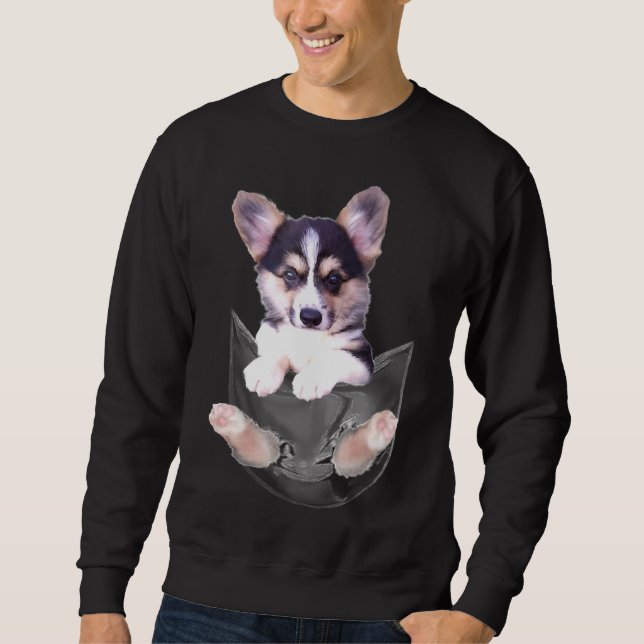 Corgi Puppy In Pocket Sweatshirt (Front)