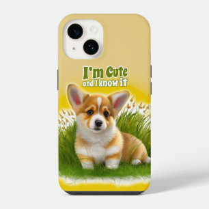 Corgi puppy on the grass cute pet Case-Mate iPho iPhone 14 Case