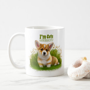 Corgi puppy on the grass   cute pet coffee mug