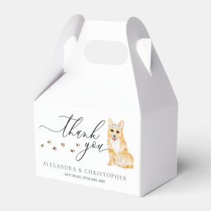 Corgi puppy Wedding Calligraphy Thank You Favour Box
