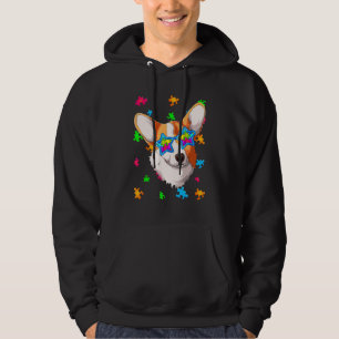 Corgi Puzzle Autism Awareness Dog Hoodie