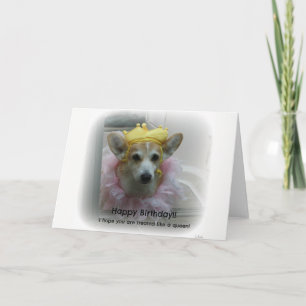 Corgi Queen birthday card