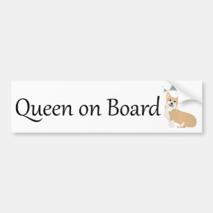 Corgi Queen on Board Bumper Sticker