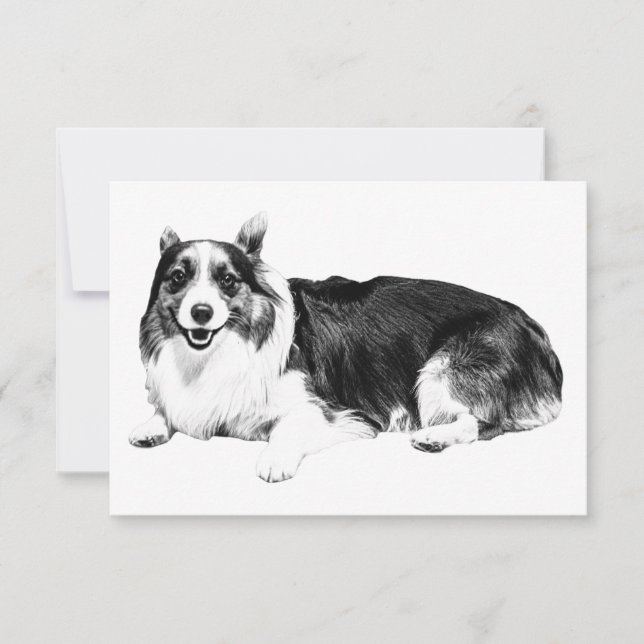 Corgi Quiet Gratitude Thank You Card (Front)