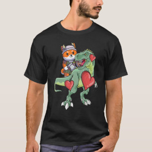 Corgi Riding Dinosaur Reptile Animal Graphic T-Shirt
