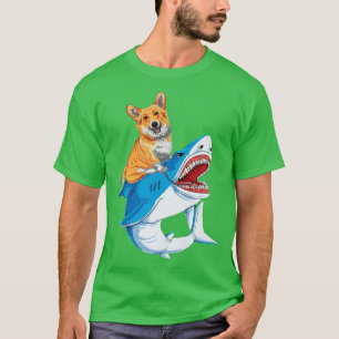 Corgi Riding Shark, Dog Gifts For Dog Lovers, Dog  T-Shirt