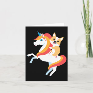 Corgi Riding Unicorn Cute Funny Dog Halloween Cost Card