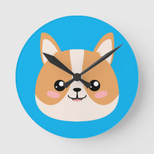 Corgi Round Clock