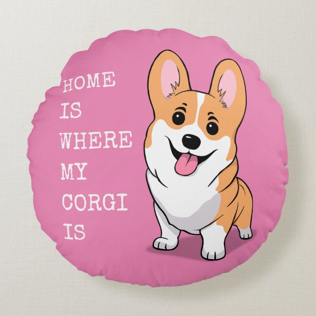 Corgi Round Cushion (Front)