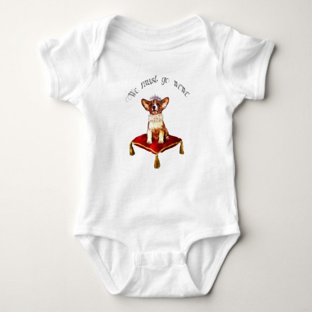 Corgi Royalty Baby Bodysuit (Front)