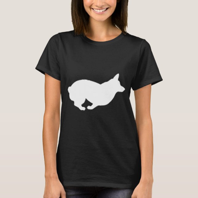 Corgi Running Silhouette Profile Corgi Owners T Hi T-Shirt (Front)