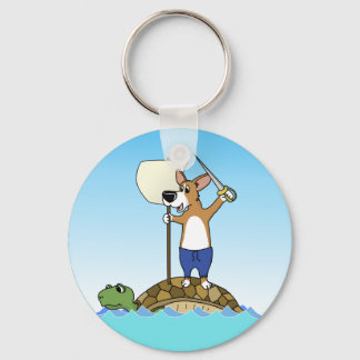 Corgi Sailing Keychain