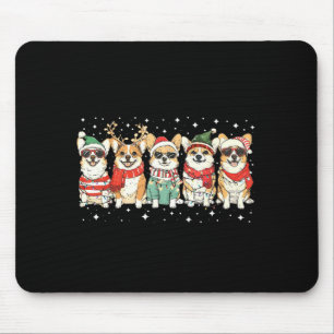 Corgi Santa Christmas Lights Xmas Pj Dog Lover Mer Mouse Pad