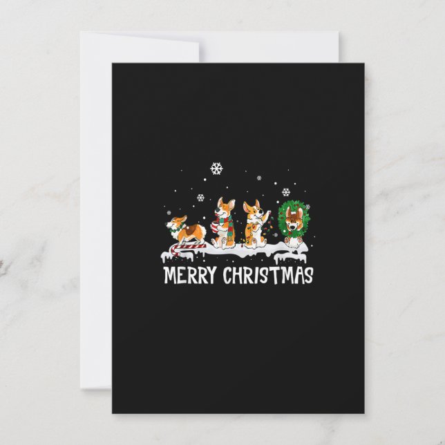 Corgi Santa Christmas Tree Lights Decor Funny Scar Invitation (Front)