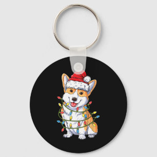 Corgi Santa Christmas Tree Lights Xmas Boys Men Co Key Ring
