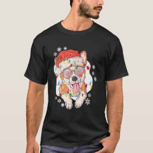 Corgi Santa Christmas Tree Lights Xmas Men Women K T-Shirt