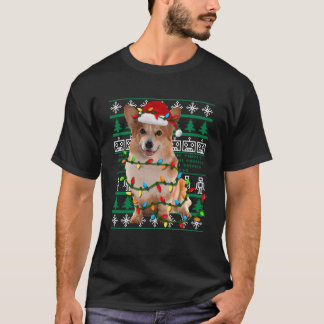 Corgi Santa Hat Lights Xmas Ugly Christmas Sweater