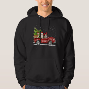 Corgi Santa Reindeer Red Truck Snow Christmas Tree Hoodie