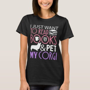 Corgi Schnauzer Reading Book Dog Read Tee